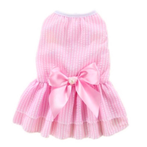 KUTKUT Princess Tutu Striped Dress for Small Breed Dogs & Cats (Pink)