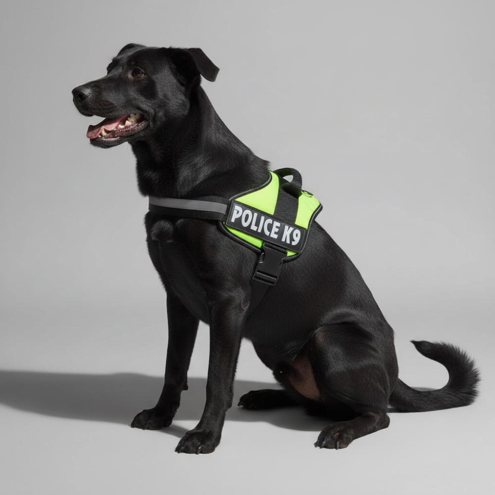 Skatrs Police K9 Harness for Dogs (Neon Green) image 1