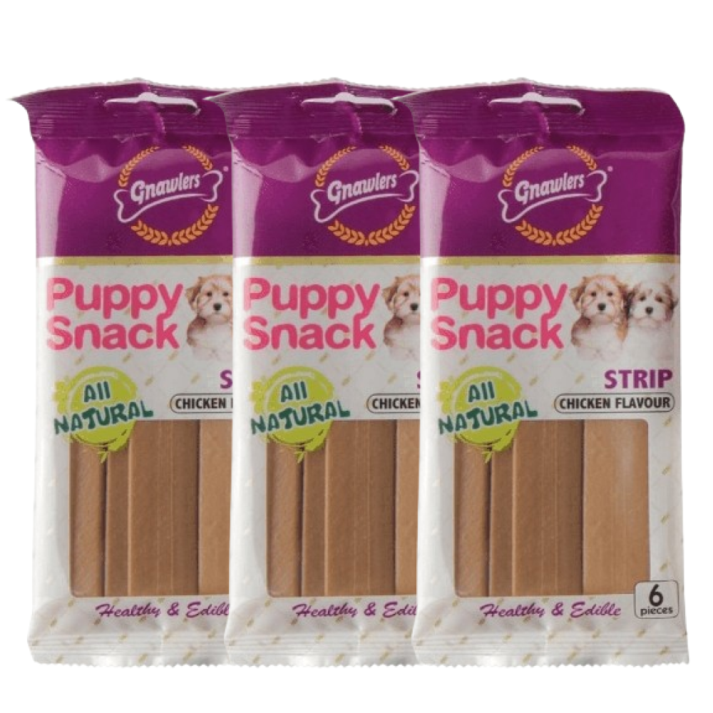 Gnawlers Puppy Snack Strip Chicken Flavoured Dog Treats image 2