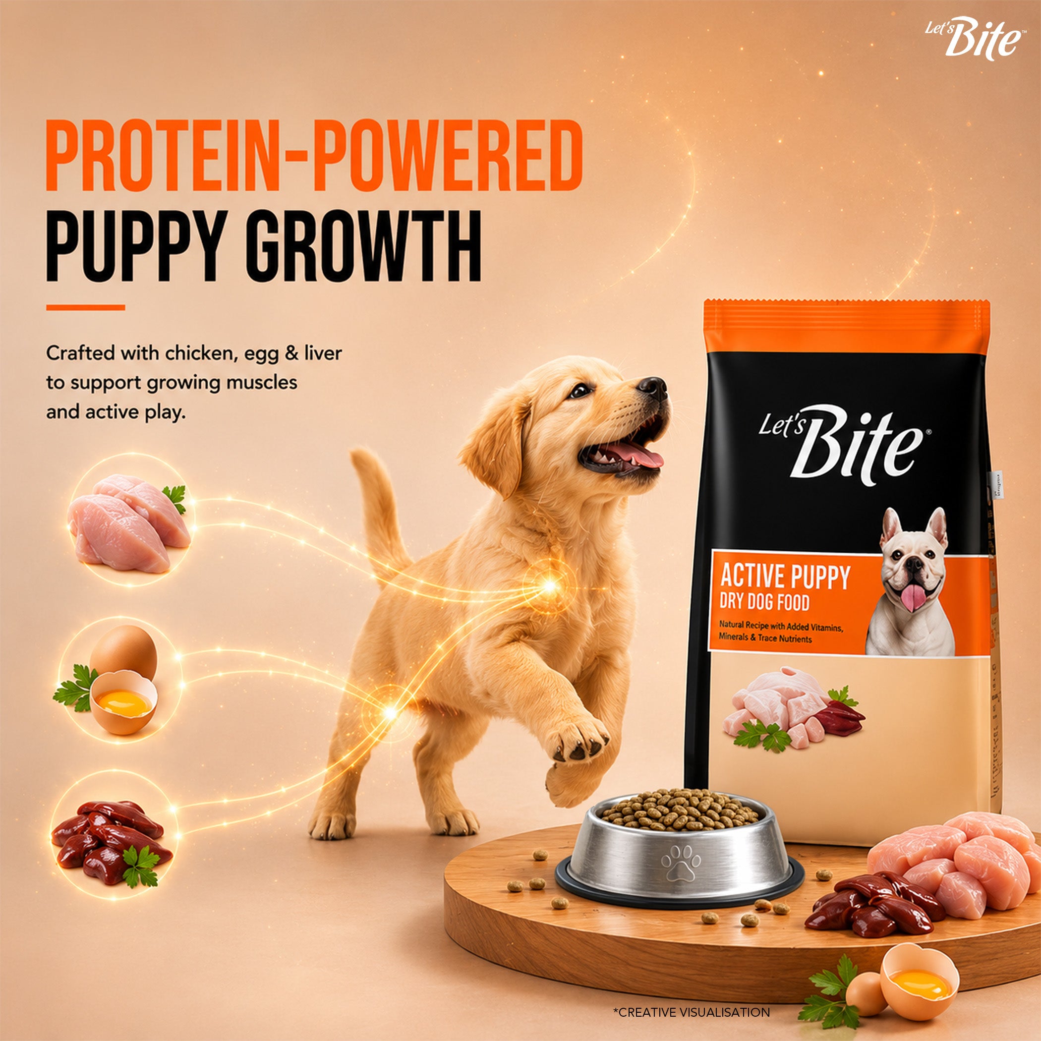Let's Bite Active Puppy Chicken Dog Dry Food image 2