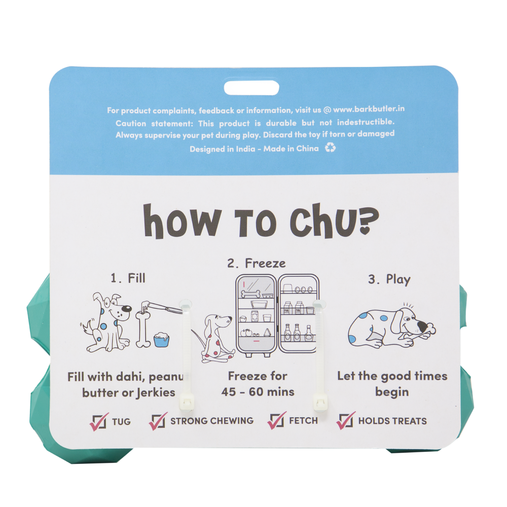 Barkbutler Chu the bone Treat Dispensing Toy for Dogs (Green) image 10