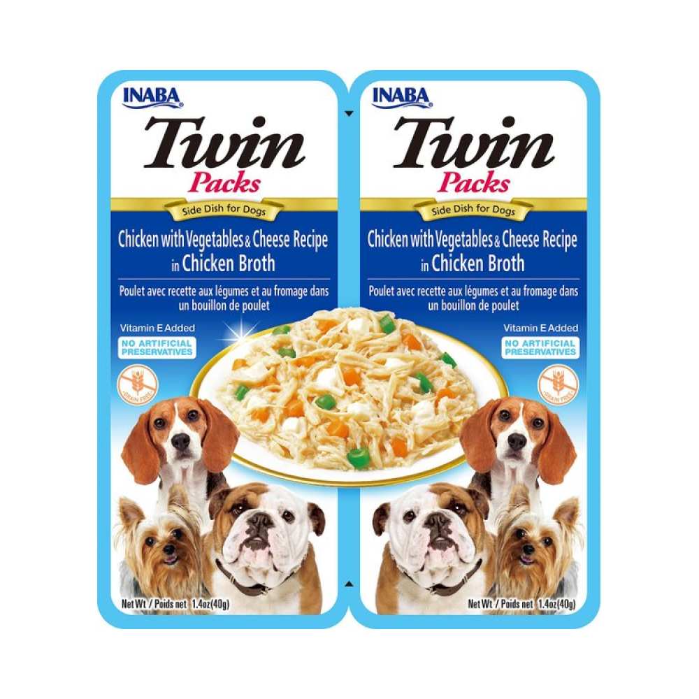 INABA Twin Packs Tuna Chicken with Vegetable Cheese Flavour Dog Wet Food