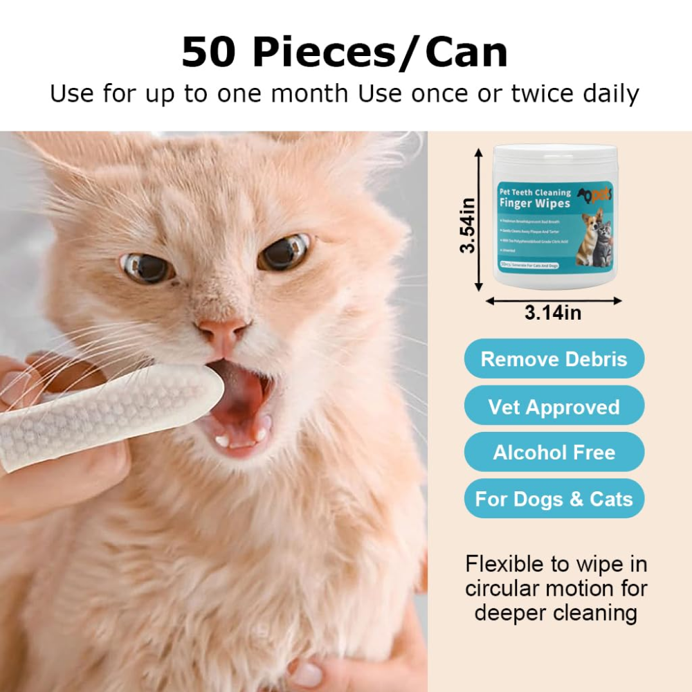 QPets Finger Cot Teeth Cleaning Wipes for Dogs and Cats image 4