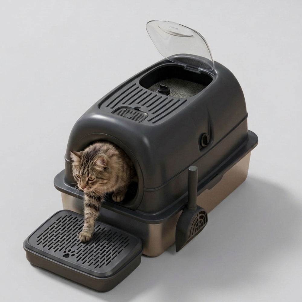 Skatrs Stainless Steel Litter Tray for Cats image 3