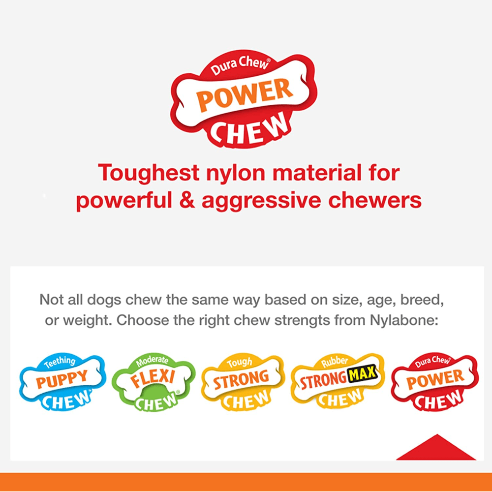 Nylabone Medley Flavoured Textured Power Chew Bone Toy for Dogs (Brown) image 3