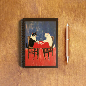 EverythingBoho Cats Playing Cards A5 Notebook