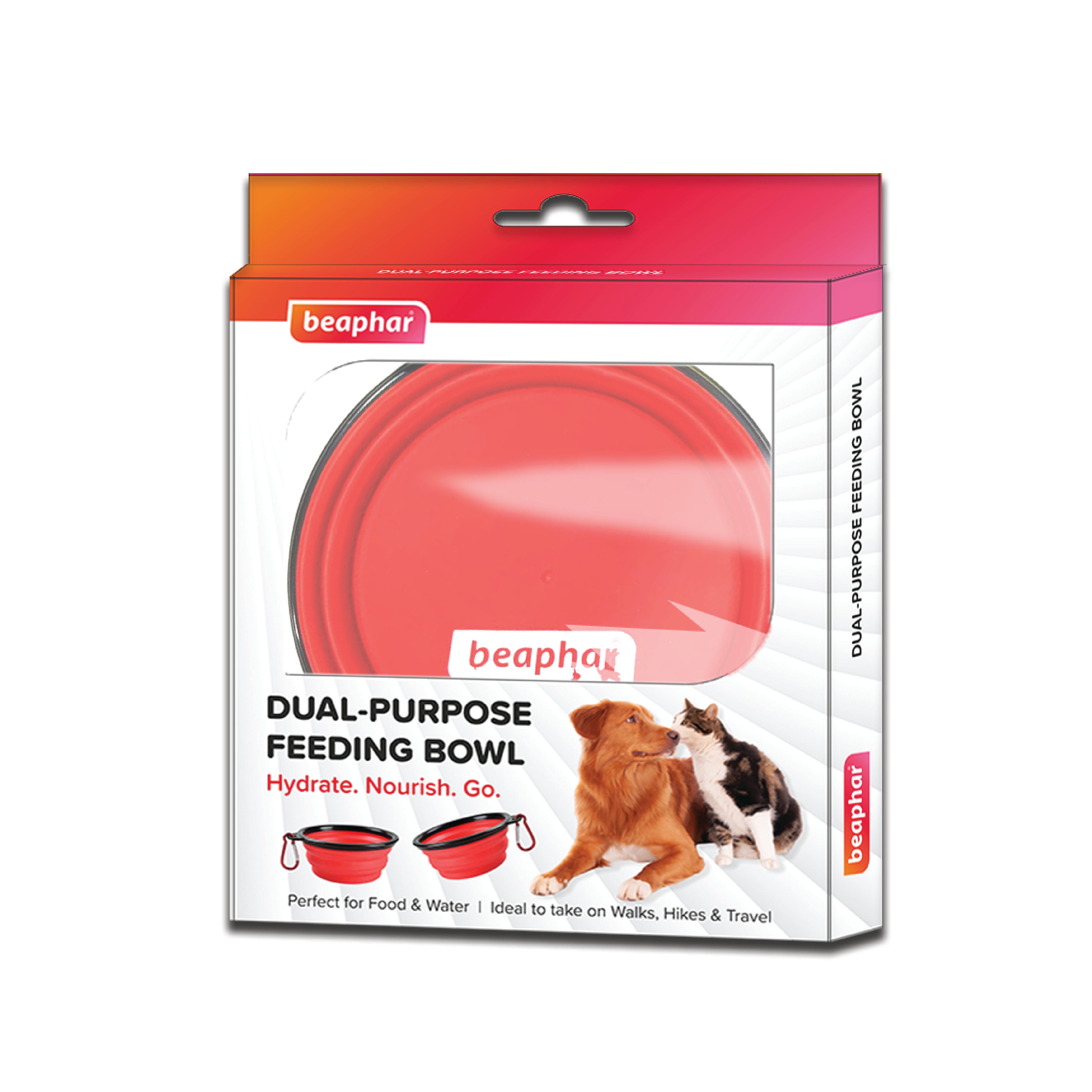 Beaphar Foldable Travel Silicon Bowl for Dogs and Cats (Red)