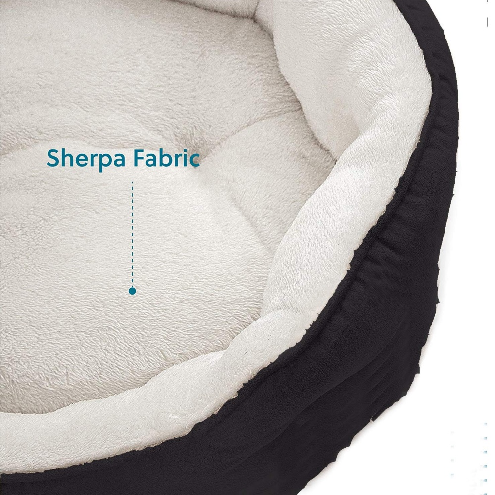 Fluffy's Pawsome Round Washable Bed for Dogs and Cats (Black) image 3