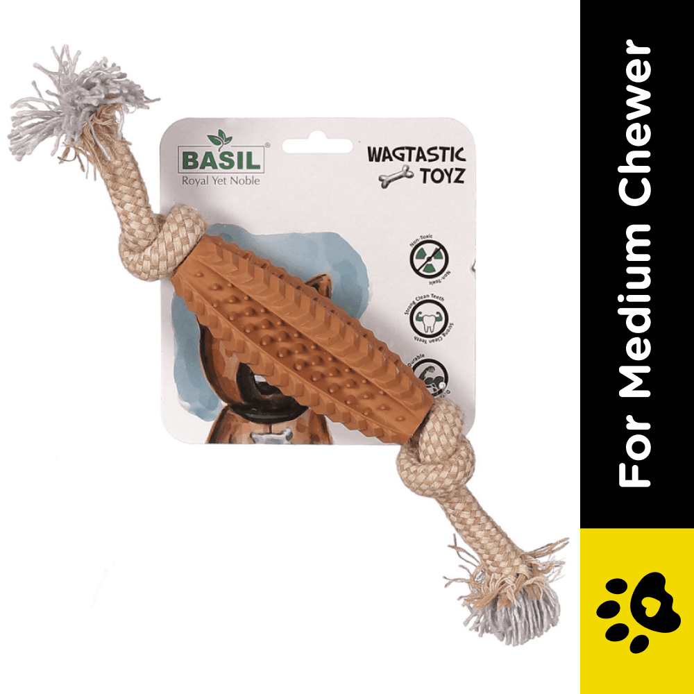 Basil Jute Rope with Spike TPR Chew Toy for Dogs | For Medium Chewers image 2