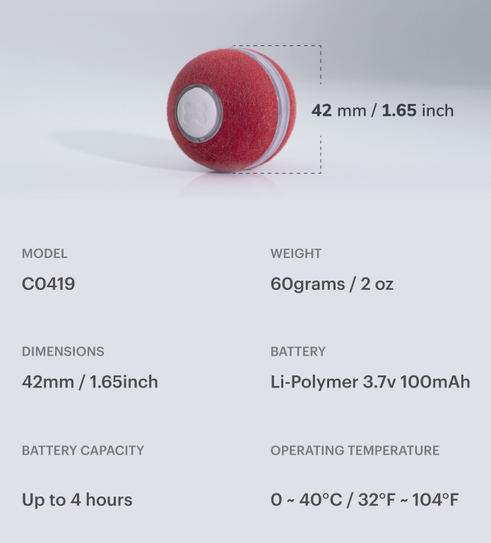 Cheerble Electronic Ball Toy for Cats (Red) image 10