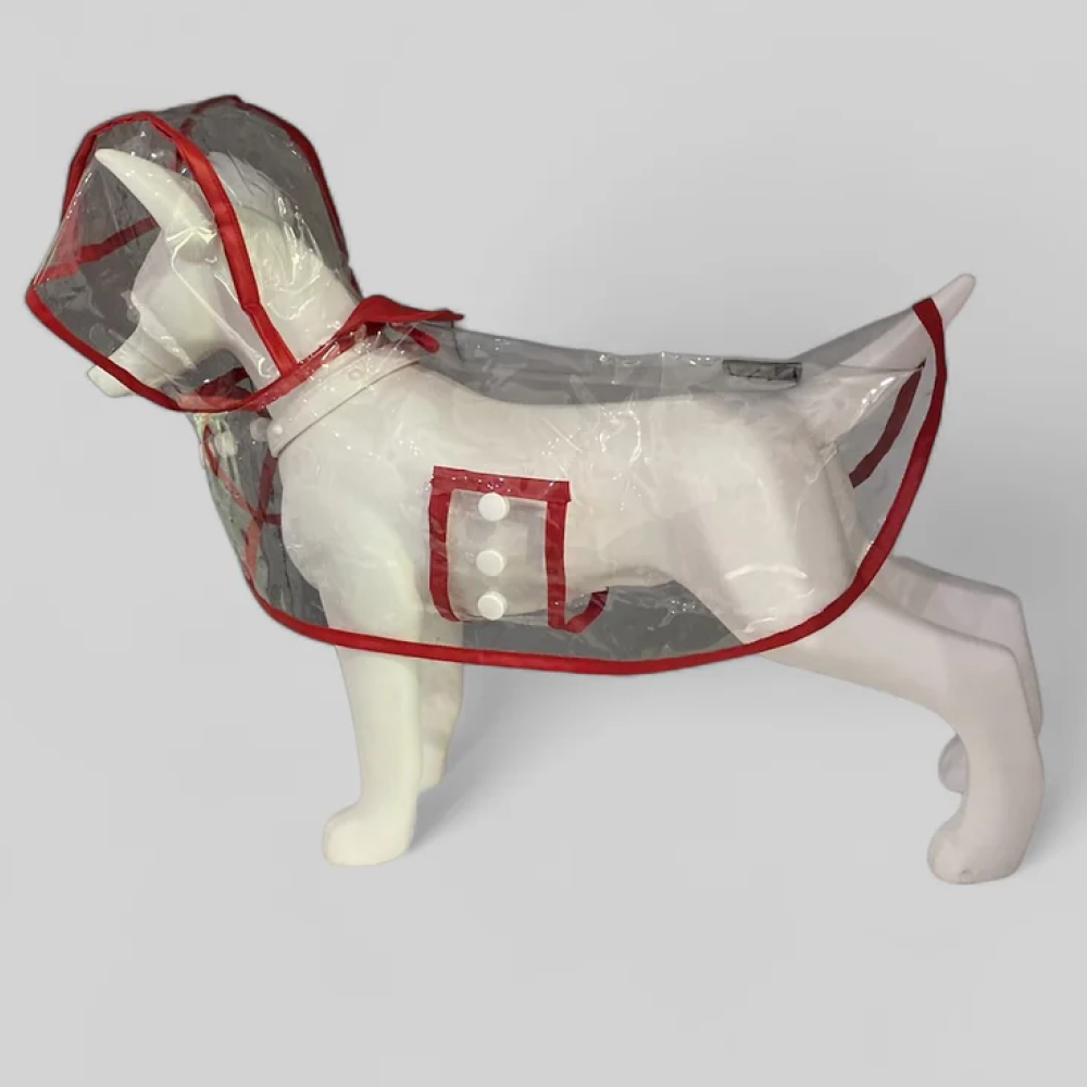 Talking Dog Club Waterproof Raincoat for Dogs (Red) image 4