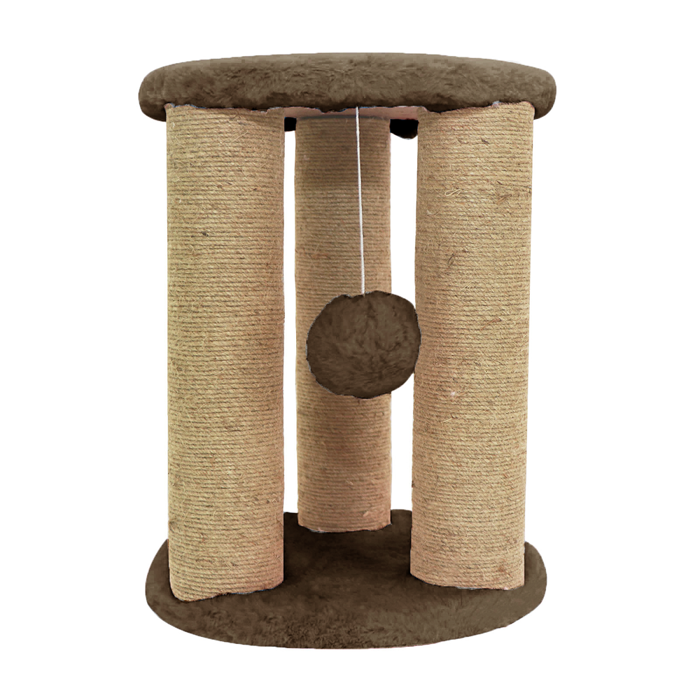 Furrlovers Natural Sisal & Scratching Post with Hanging Balls Playing Activity Tree for Cats (Brown)