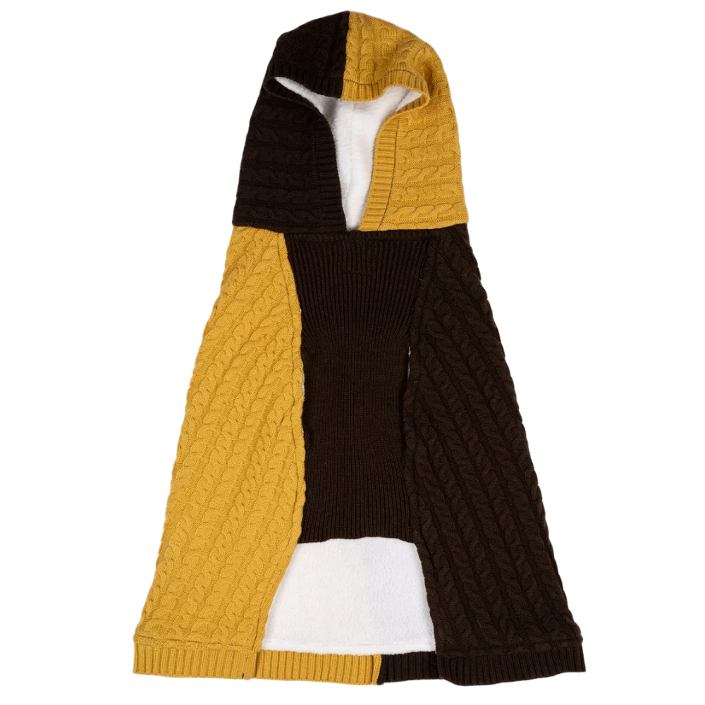 Petsnugs Cable Knit Sweater for Dogs and Cats (Brown/Mustard) image 2