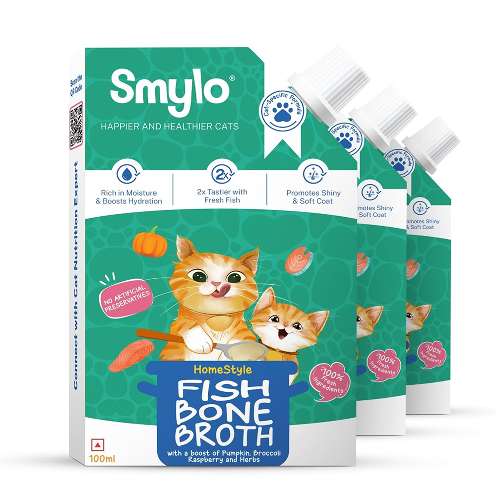 Smylo Hydration Rich Fish with Pumpkin, Broccoli and Raspberry Bone Broth for Cats image 9