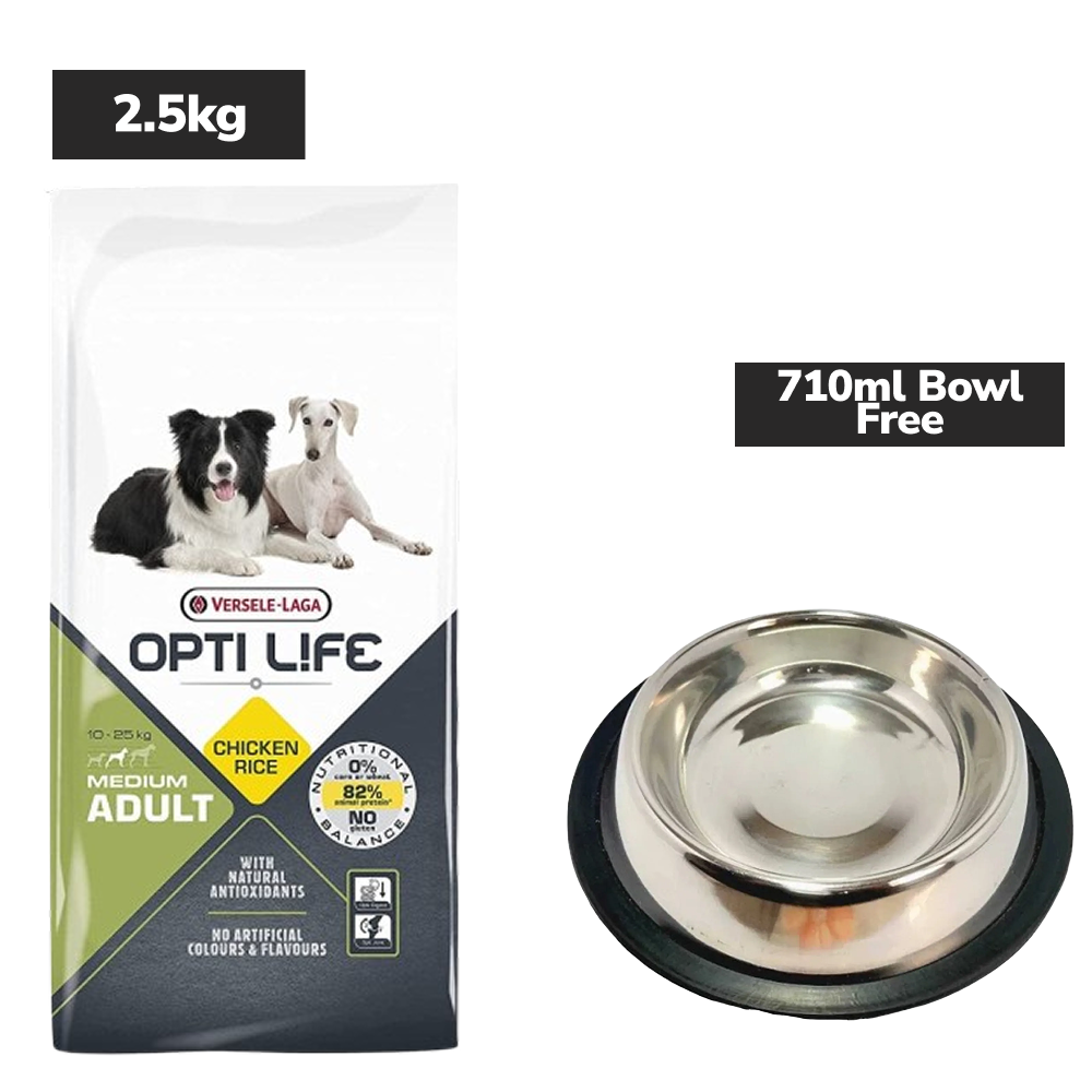 Versele Laga Opti Life Chicken & Rice Medium Adult Dry Dog Food image 7