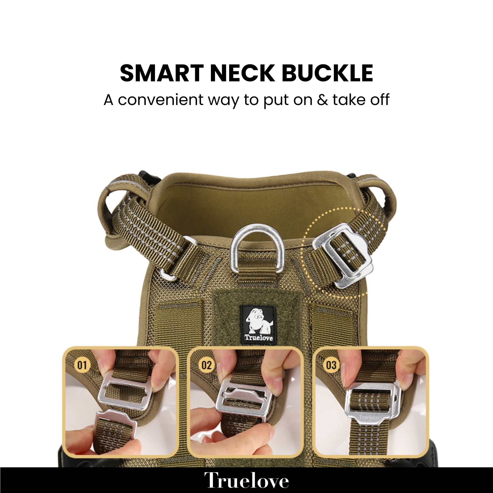 Truelove Escape Proof Harness for Dogs (Army Green) image 3