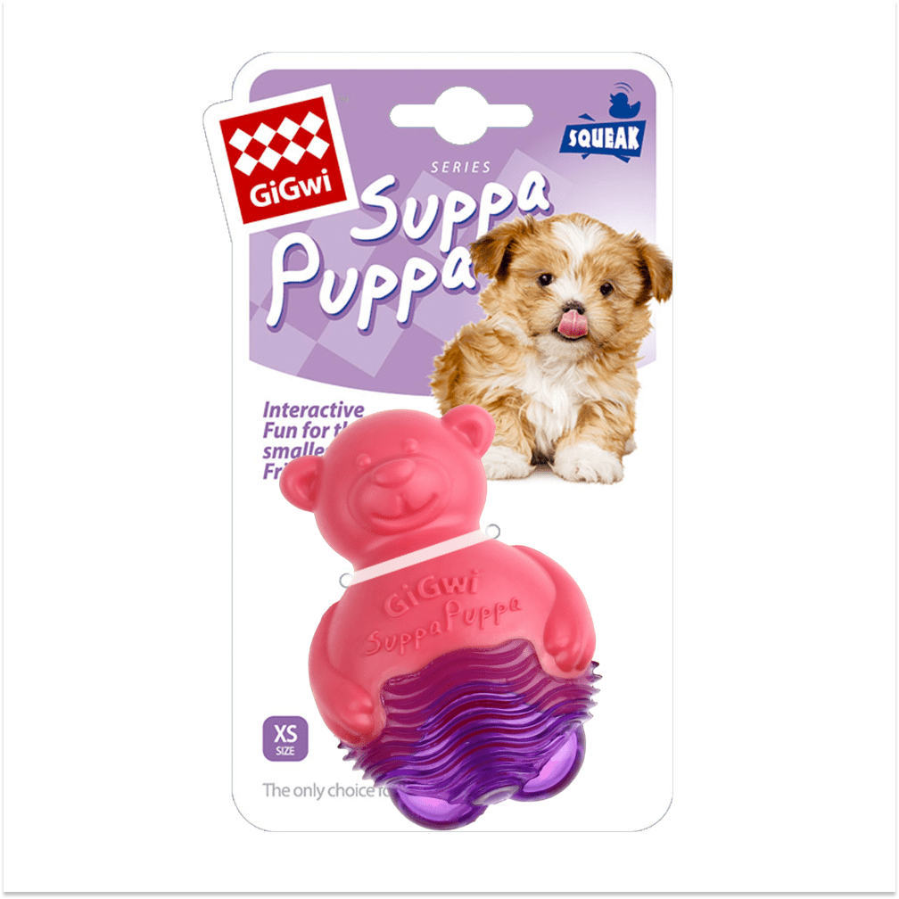 GiGwi Suppa Puppa Bear Toy for Dogs (Pink & Purple) image 3