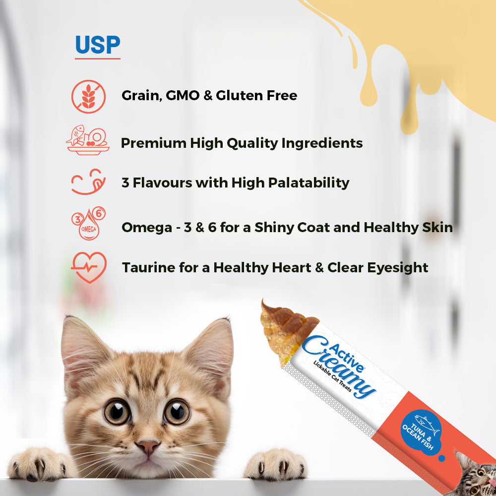 Active Lickable Tuna & Ocean Fish Creamy Cat Treats (Buy 1 Get 1) image 3