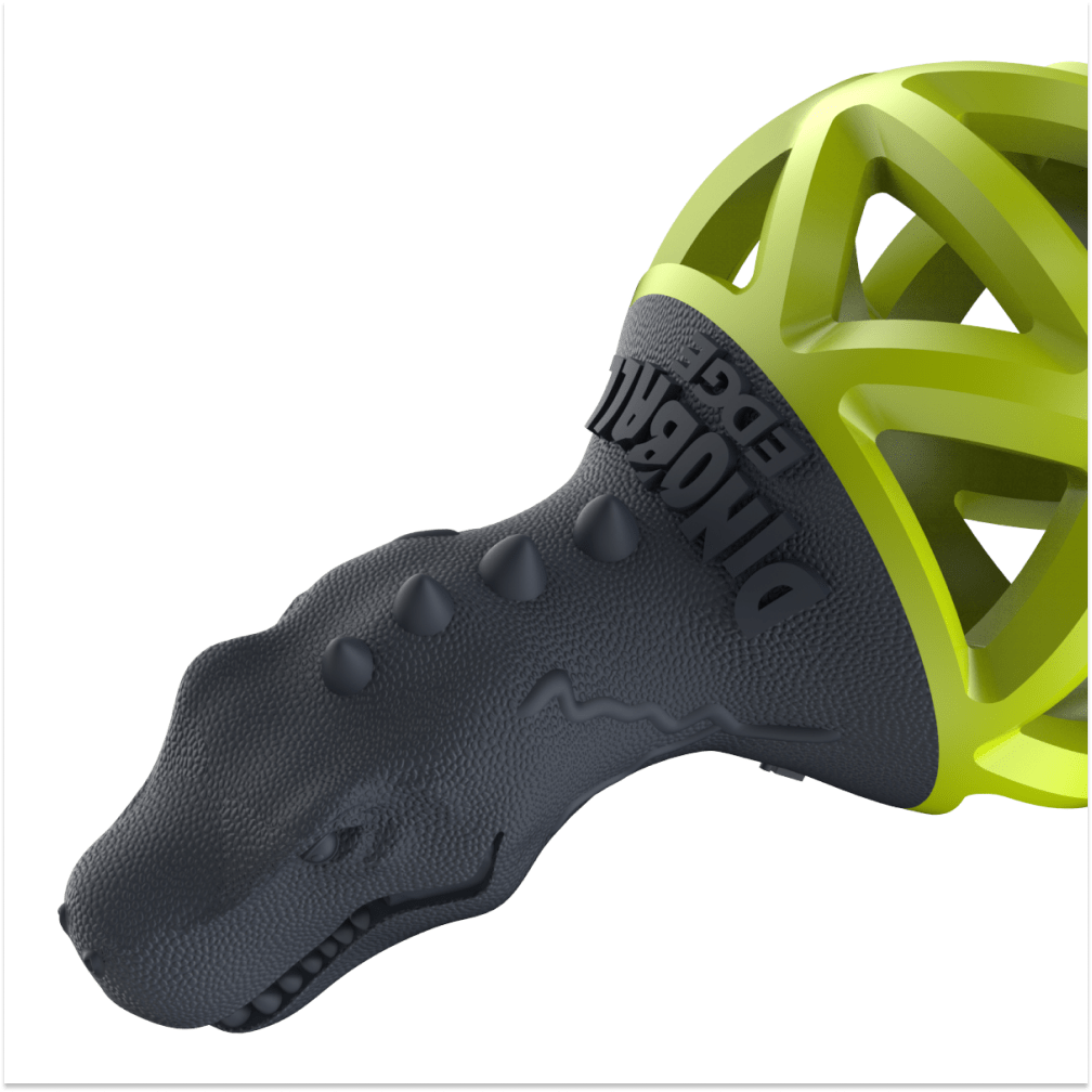 Gigwi Dinoball Edge with Strap Chew Toy for Dogs (Green) image 5