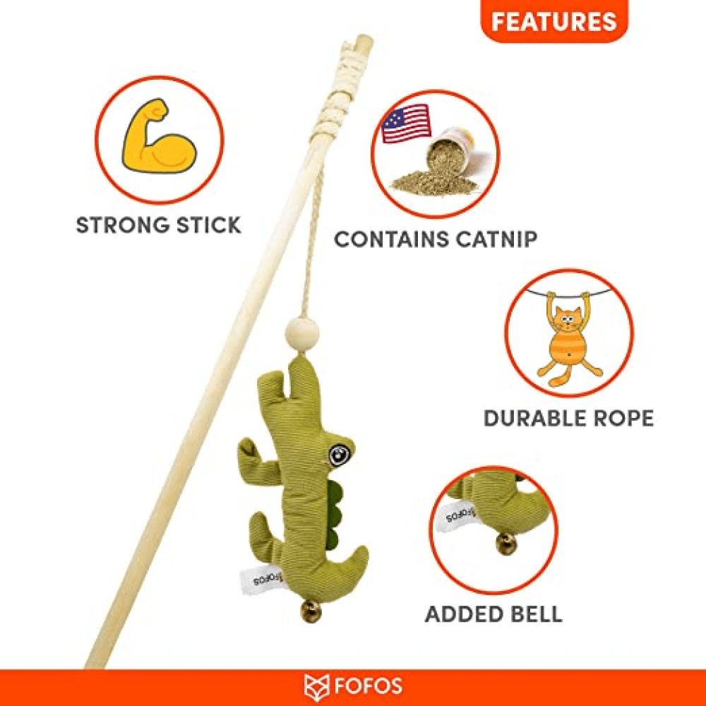 Barkbutler x Fofos Wand Crocodile Toy for Cats image 6