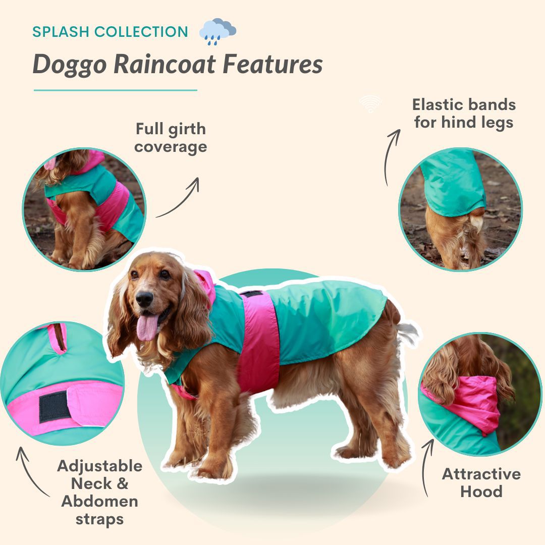 Pet Set Go Splash Waterproof Raincoat for Dogs (Aqua Pink) image 3