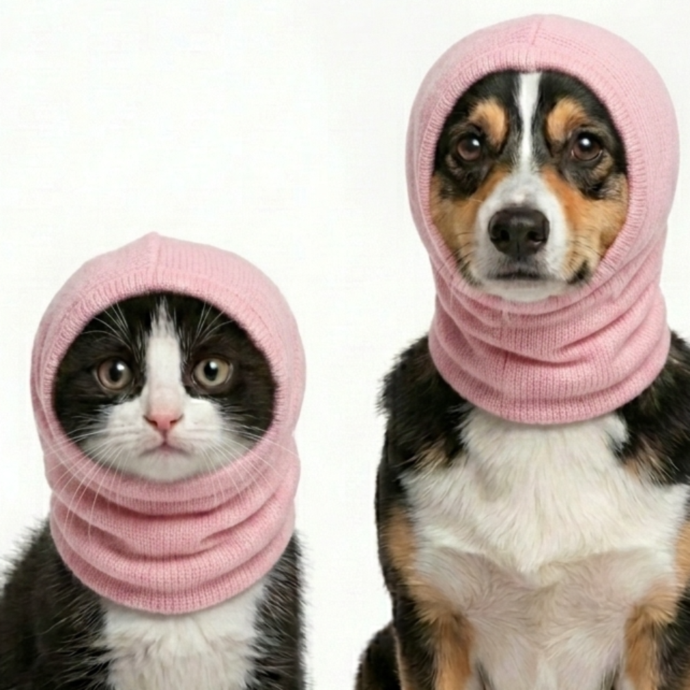 Skatrs Cold and Sound Protection Ear Muffs for Dogs and Cats (Pink)