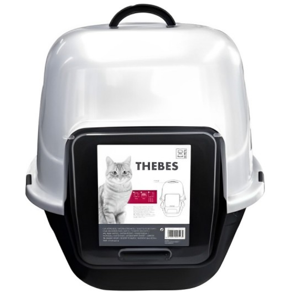 M Pets THEBES Litter Box for Cats (Black/White) image 2