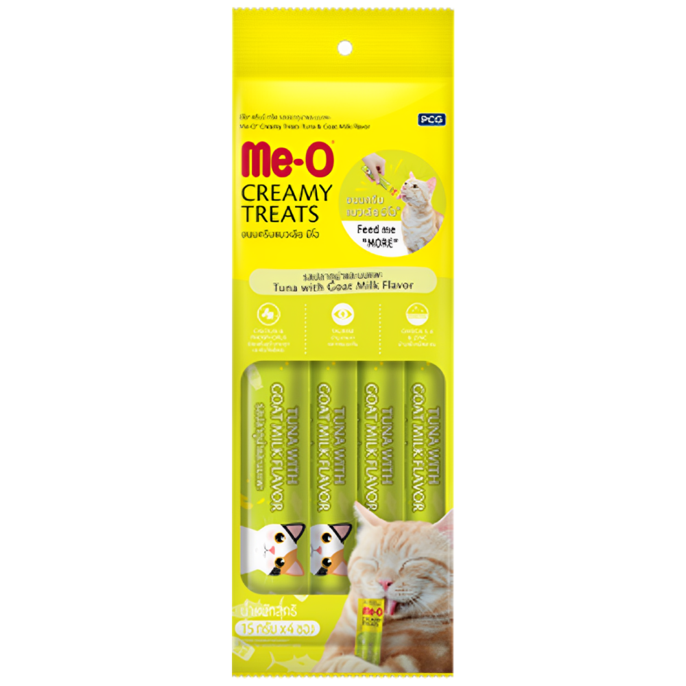Me O Bonito Creamy, Chicken and Pumpkin and Tuna and Goat Creamy Treat Combo Cat image 4