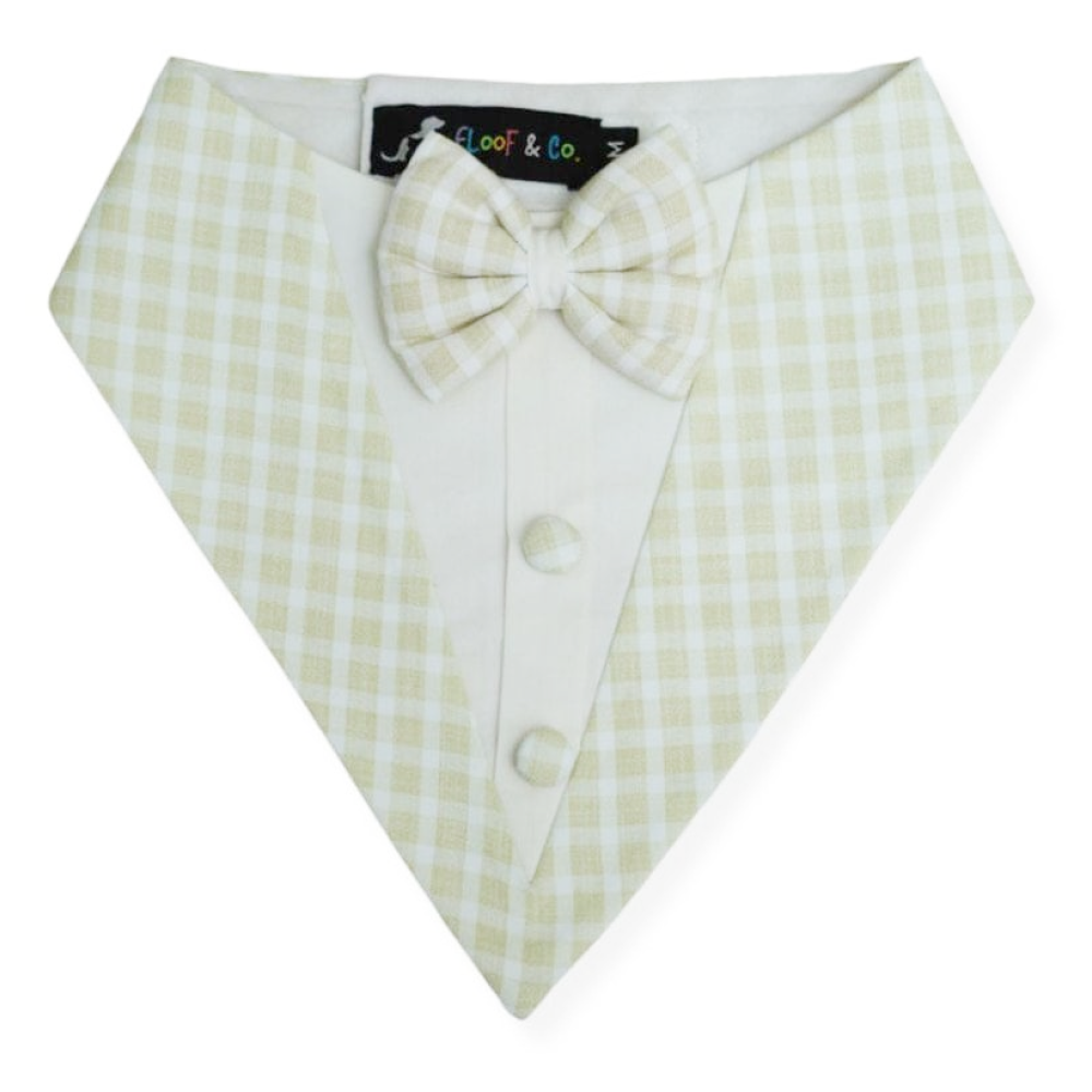 Floof & Co Cotton Tux Bandana for Dogs (Green) image 2