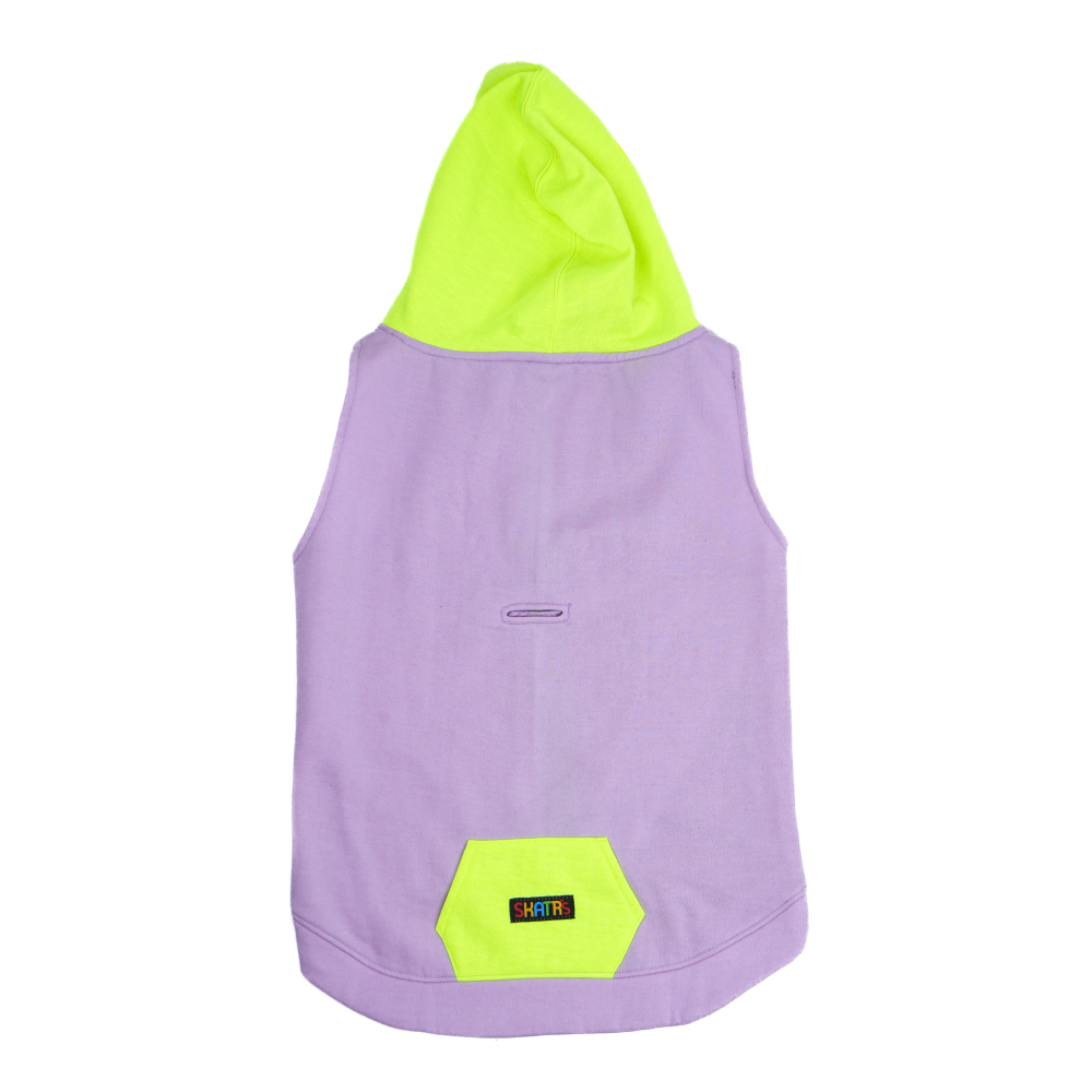 Skatrs Lilac Pop In-Style Hoodie For Dogs and Cats(Lilac & Neon Green) image 4