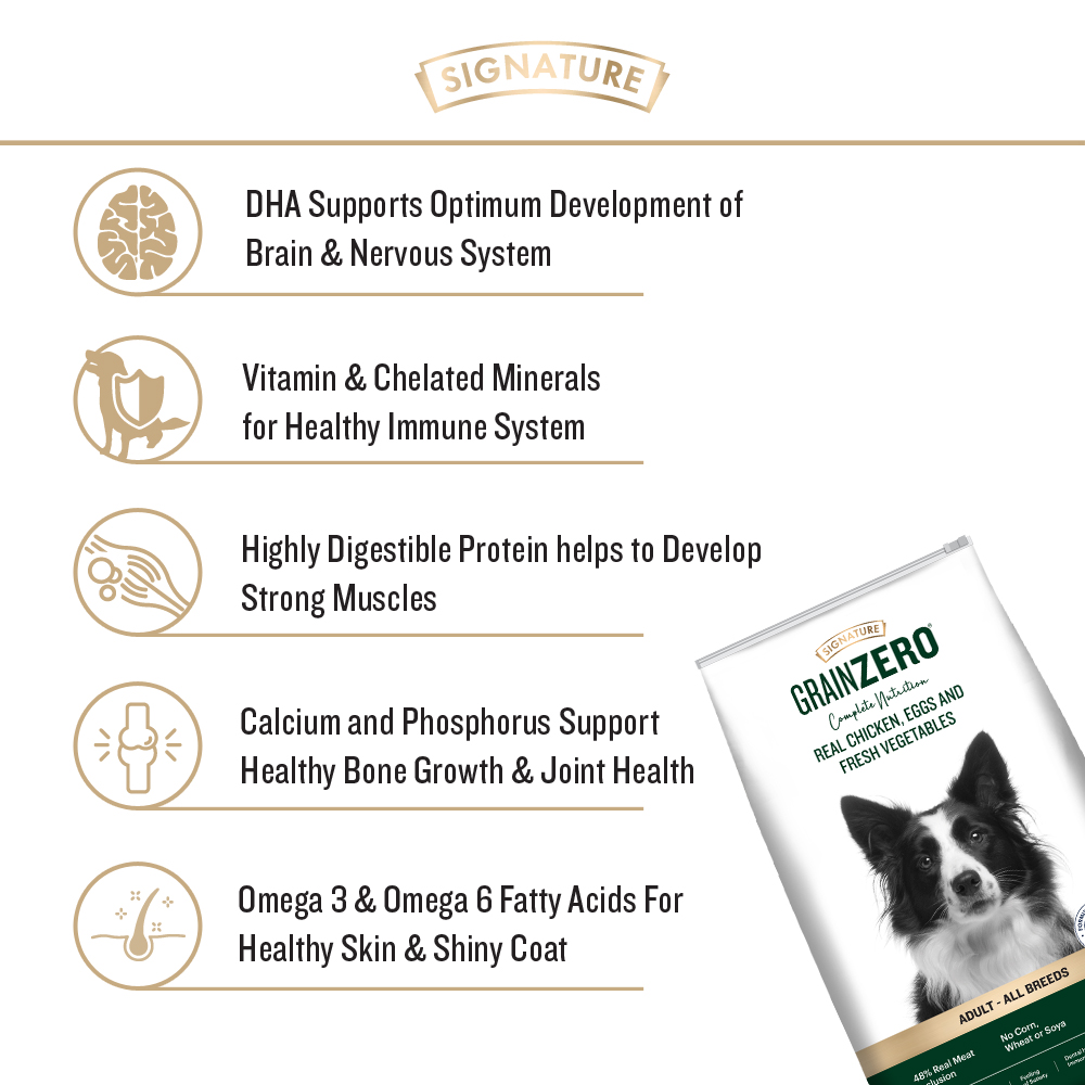 Signature Grain Zero Real Chicken, Egg and Vegetables Adult Dog Dry Food image 3