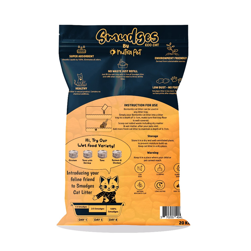 Smudges By NutraPet Eco Bentonite Non Scented Cat Litter image 2