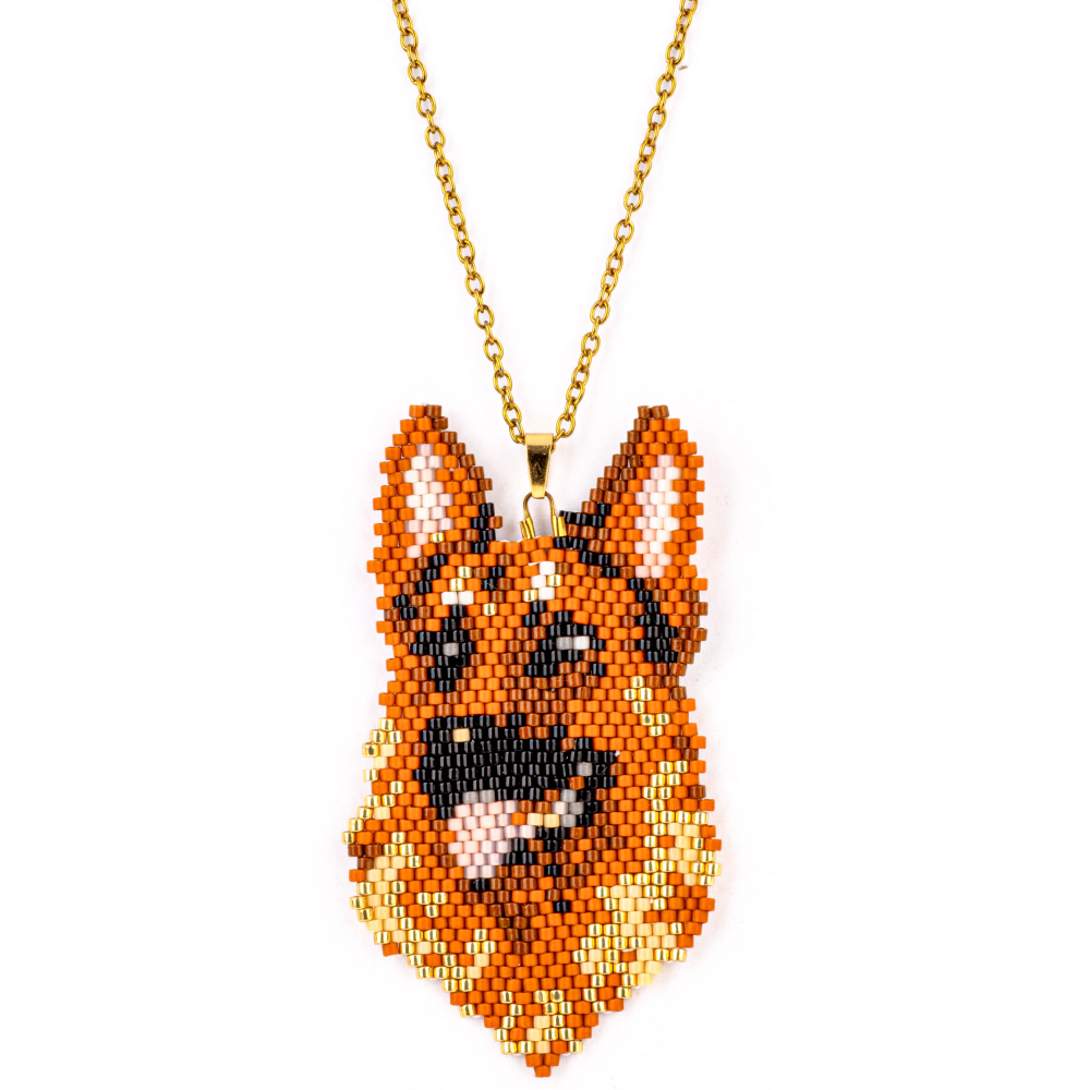 Jenni & Janki Handcrafted Miyuki German Shepherd Necklace
