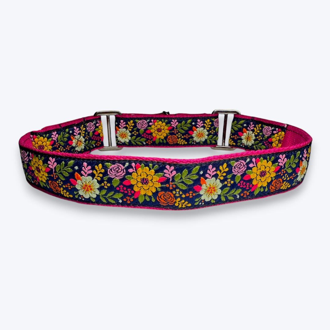 Aramesh Coastal Bloom Martingale Collar for Dogs (Pink and Navy Blue) image 1