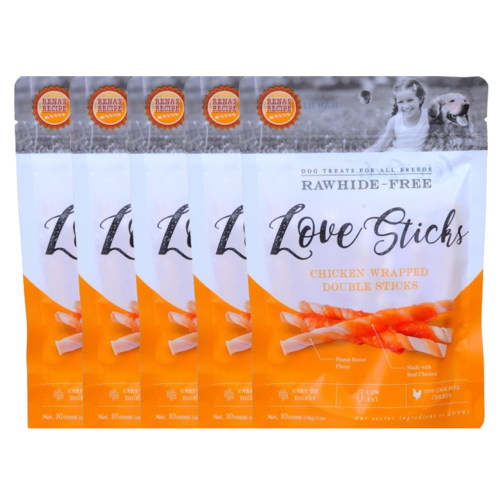 Rena Love Chicken Wrapped Double Sticks Dog Treats image 8