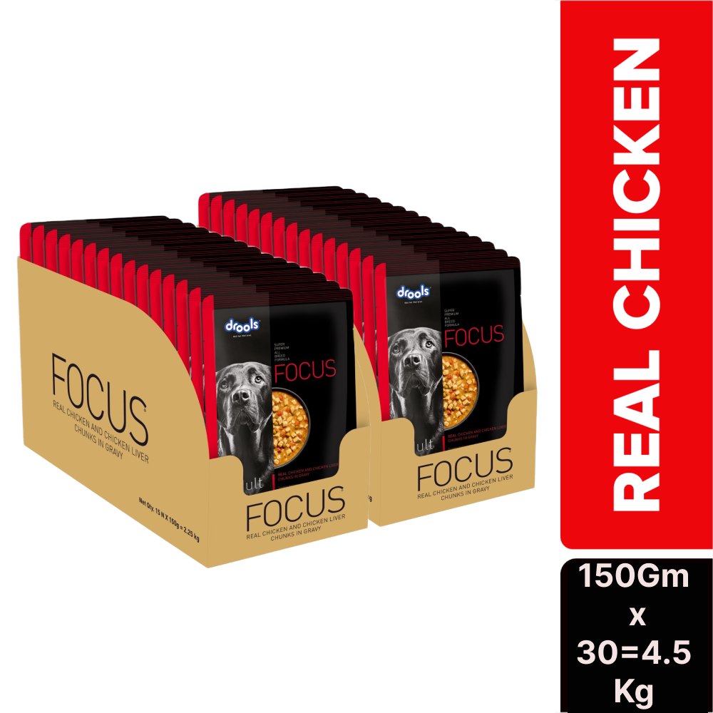 Drools Focus Real Chicken & Chicken Liver Chunks in Gravy Adult Dog Wet Food image 8