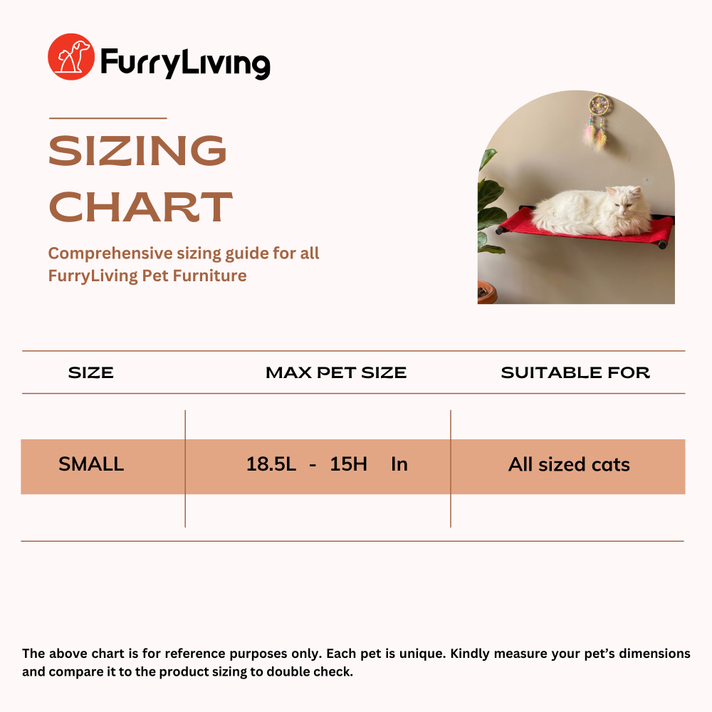 FurryLiving Kiki Wall Mounted Perch for Cats (Black/Red) image 6