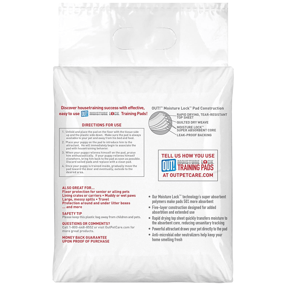 OUT! Moisture Locking Training Pads for Dogs (56x56cm) image 2