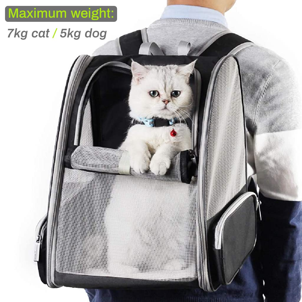 QPets Expandable Backpack for Dogs and Cats (Grey) image 6