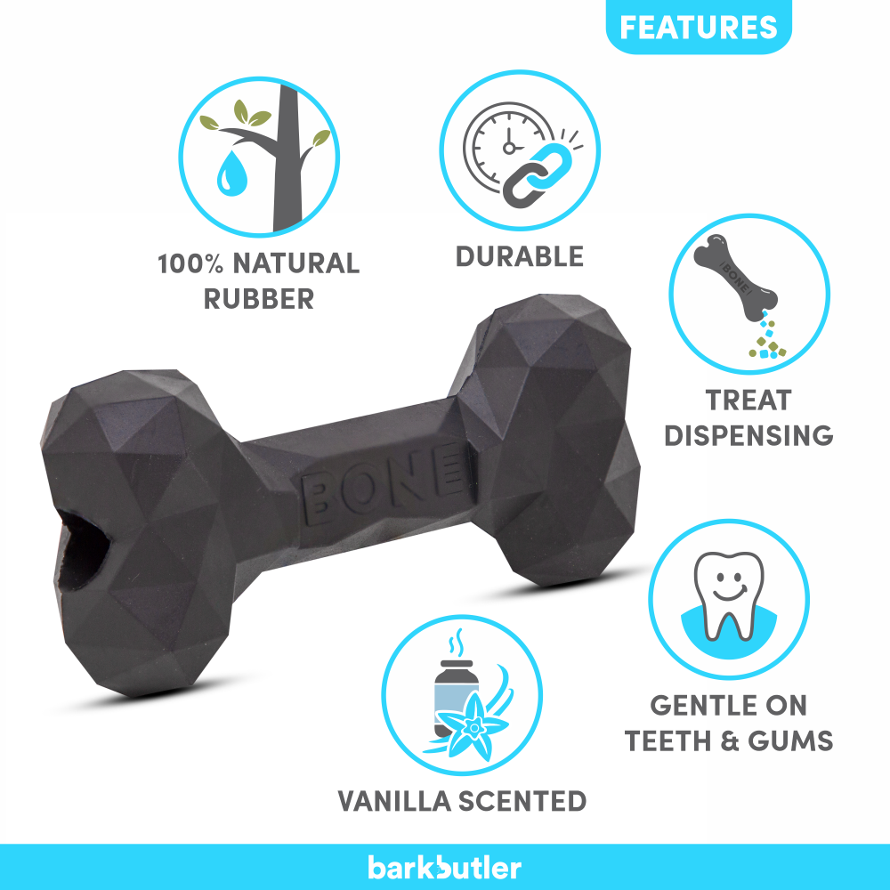Barkbutler Chu the bone Treat Dispensing Toy for Dogs (Black) image 4