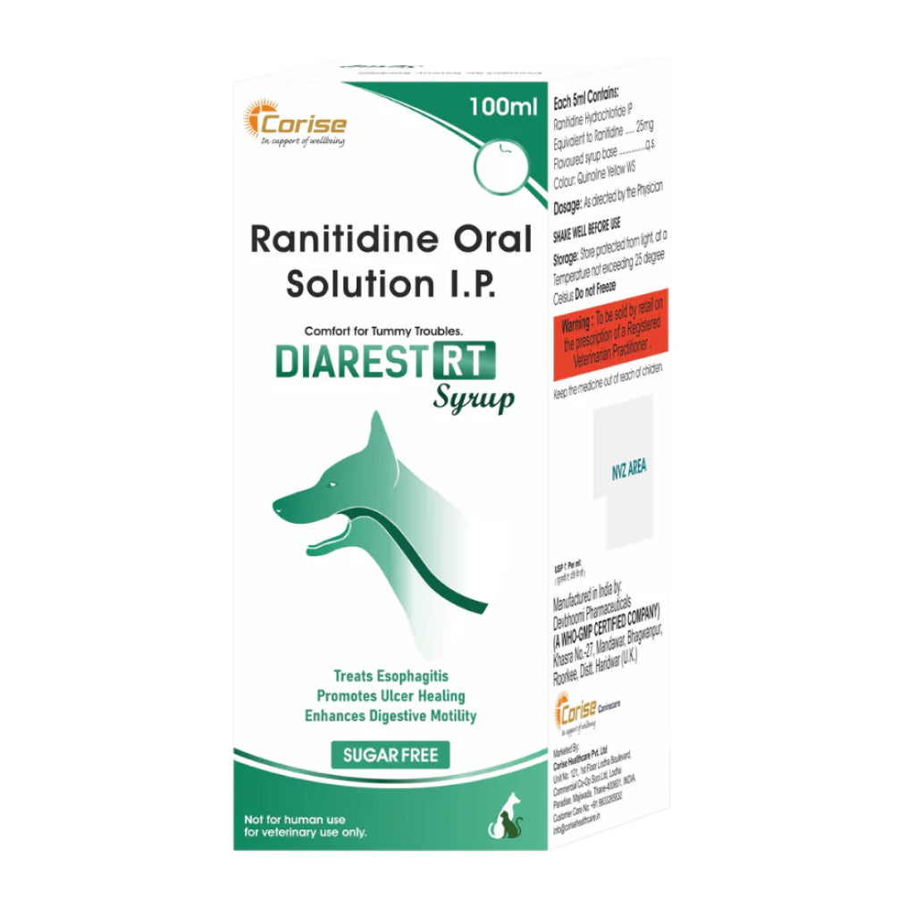 Corise Diarest RT Syrup (Ranitidine Oral solution) for Dogs and Cats