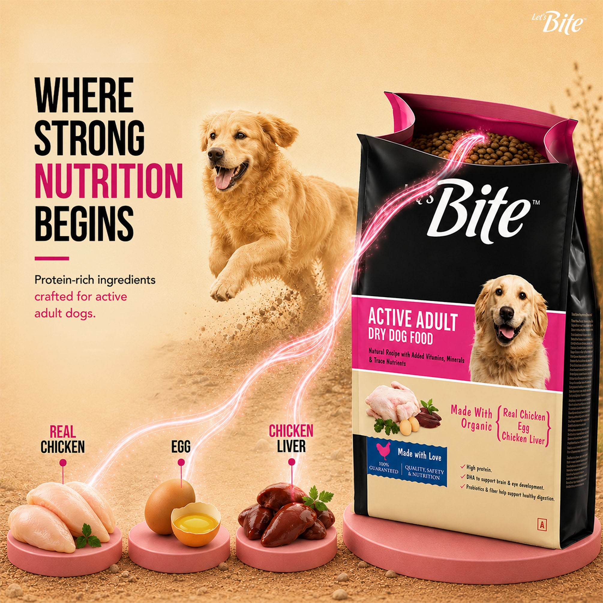 Let's Bite Active Adult Chicken Dry Food for Dogs image 7