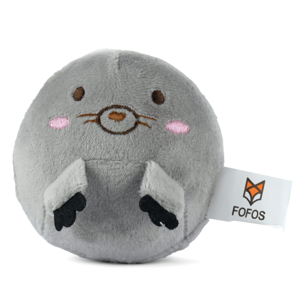 Barkbutler x Fofos Slow Rising Animal Toy Set for Dogs (Grey) | For Soft Chewers