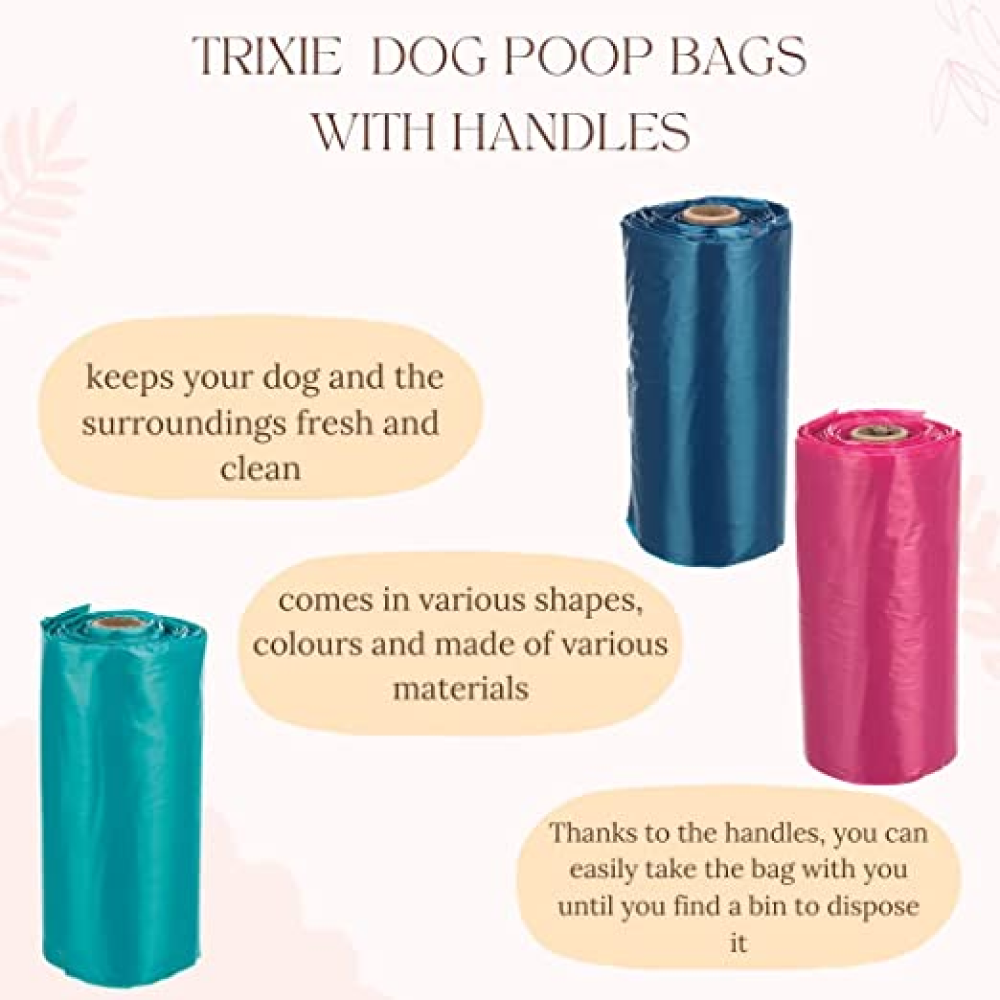 Trixie Poop Bags with Handles for Dogs (Red) image 2