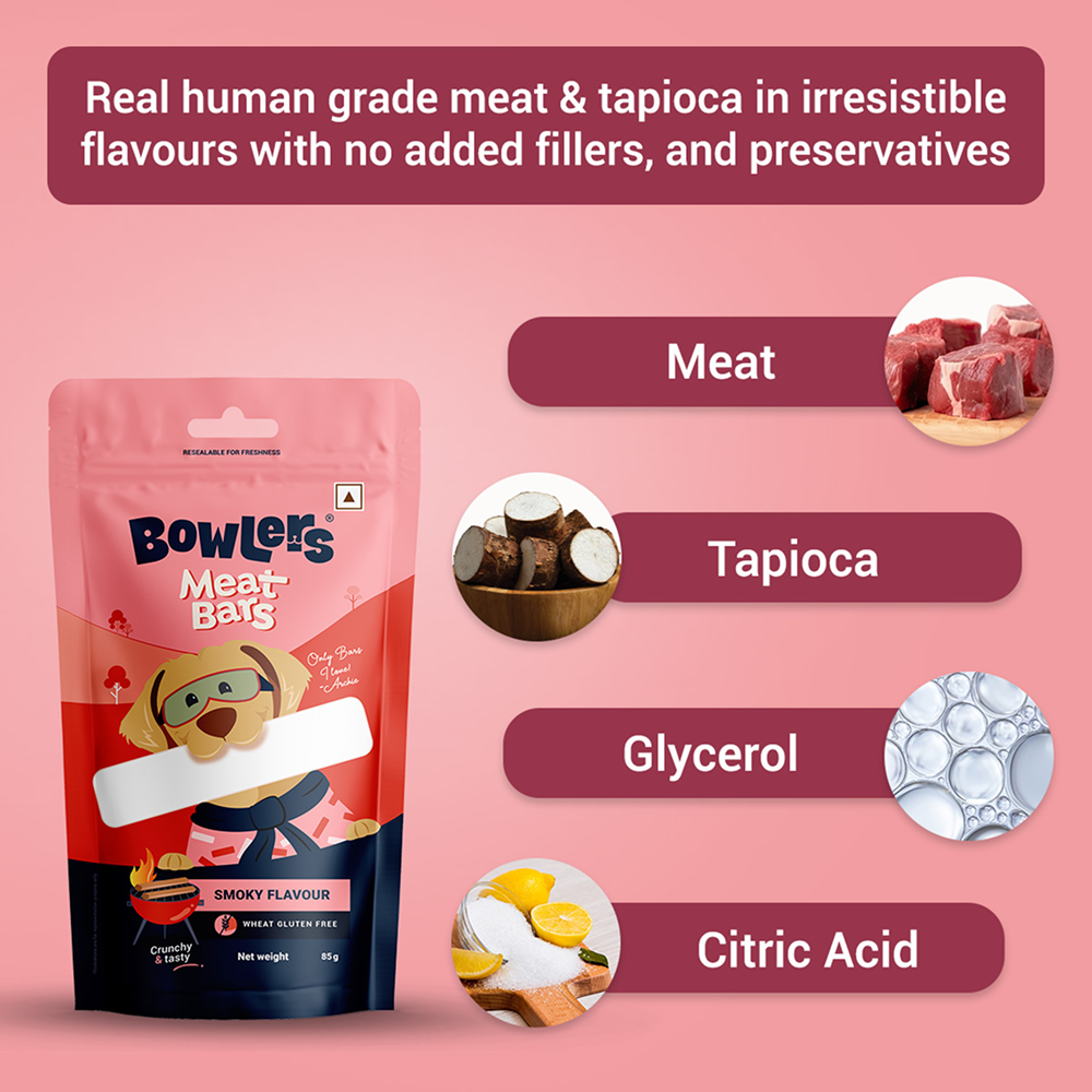Bowlers Smoked Flavour Meat Bars Dog Treats image 2