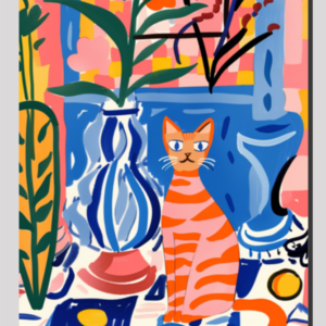 EverythingBoho Boho Cat Art on Canvas