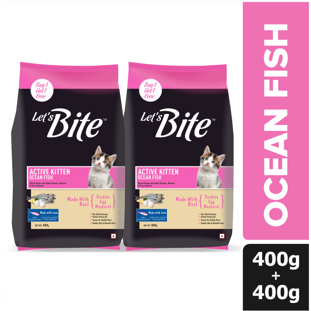 Let's Bite Active Kitten Ocean Fish Cat Dry Food (Buy 1 Get 1 Free) image 2