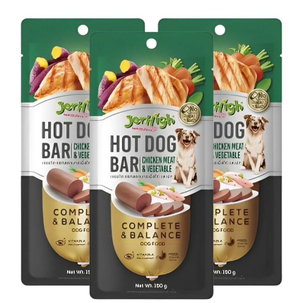 JerHigh Chicken & Vegetable Hot Dog Bar Dog Treats image 5
