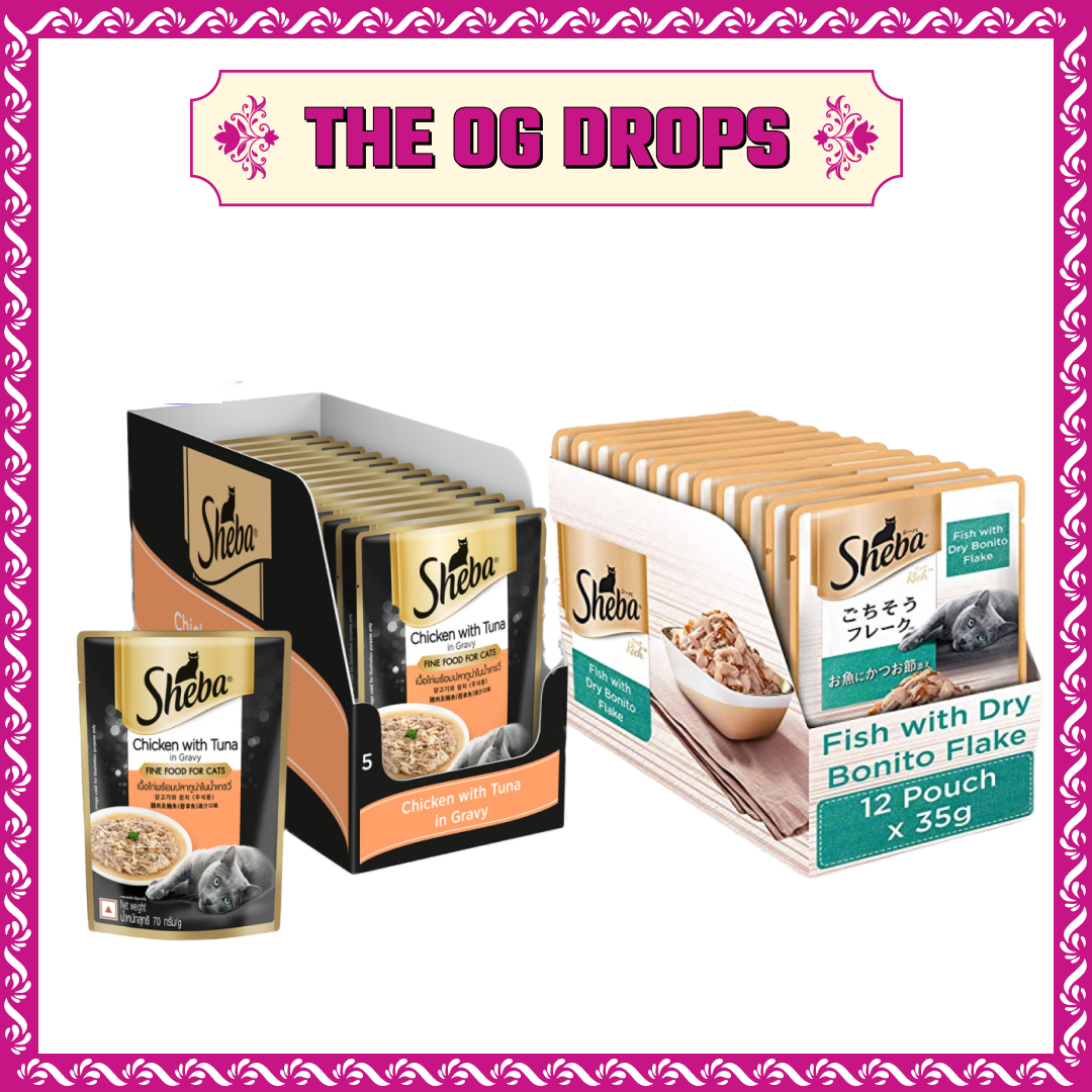 Sheba Chicken With Tuna In Gravy and Fish with Dry Bonito Flake Premium Cat Wet Food Combo image 2
