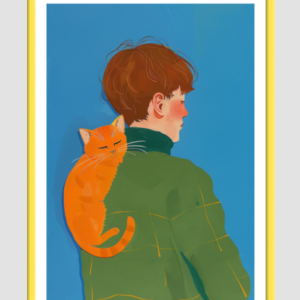 EverythingBoho The Purrfect Cat Dad Wall Art (Yellow)